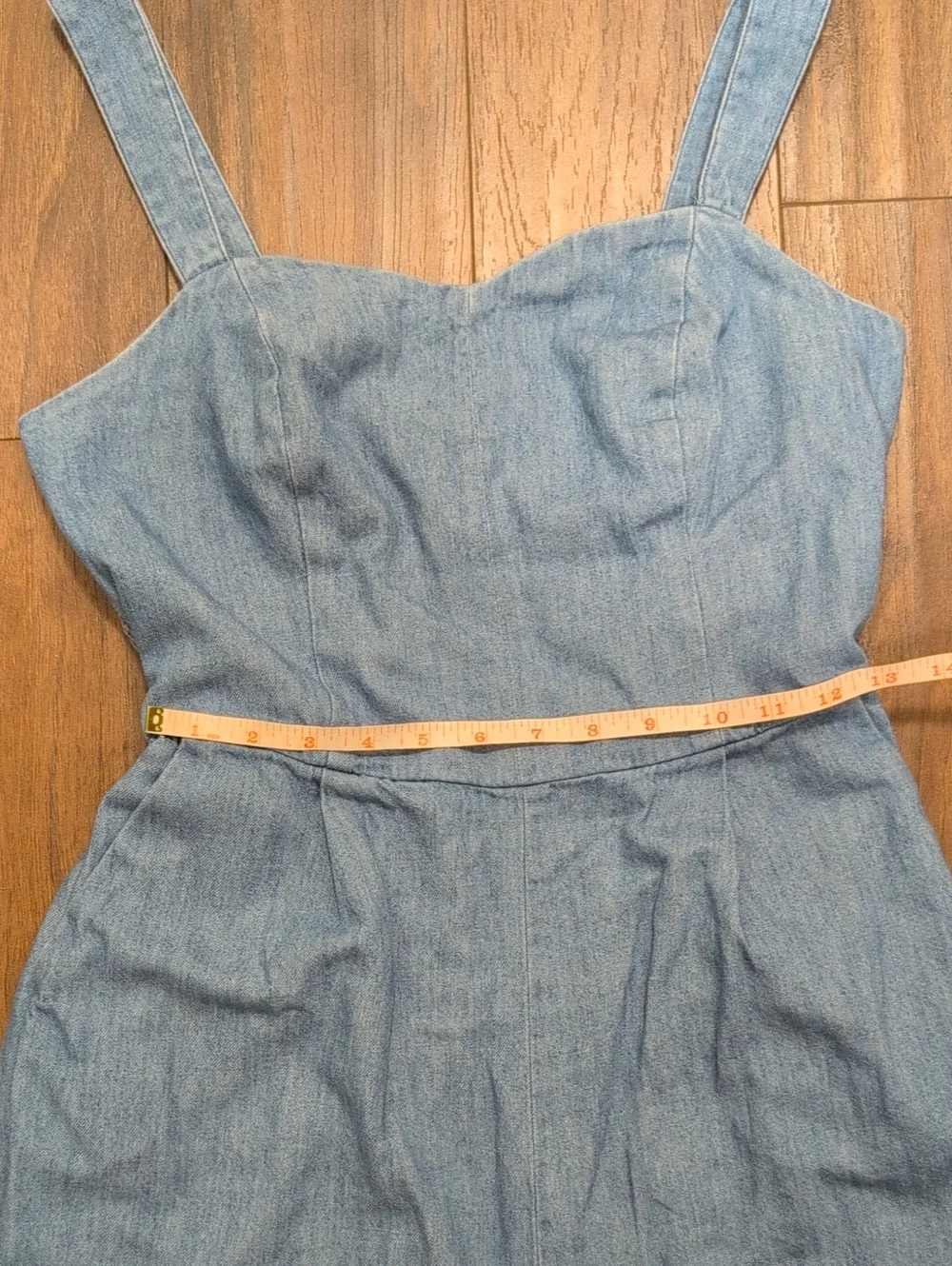 Old Navy Light Blue Jean Wide-Leg High Waisted Jumpsuit With Pockets